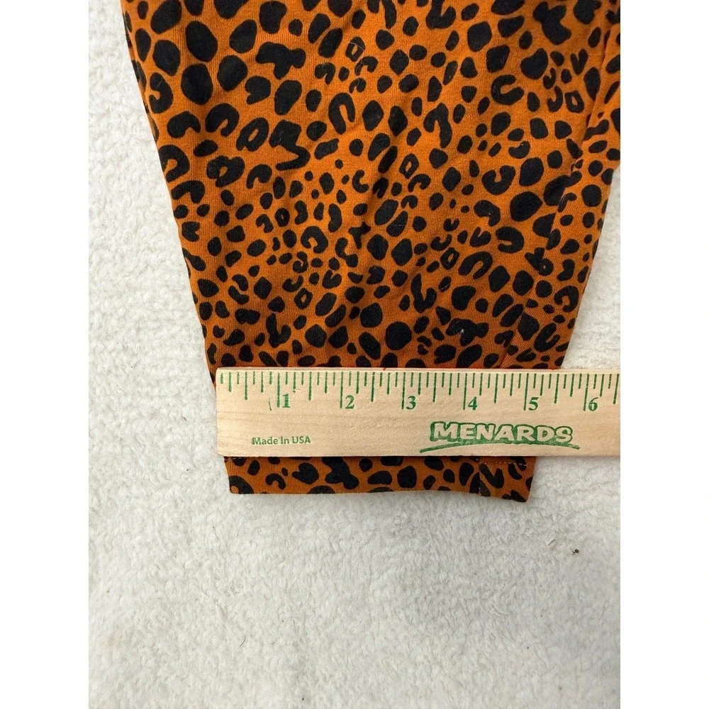 Lands End Womens‎ 3X Leopard Print Leggings Orange Black High Rise Stretch Pants